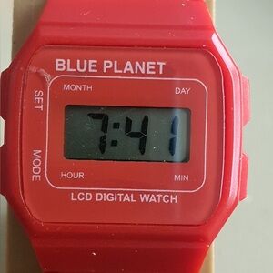 🦋10/$20🦋 Blue Planet Red Digital Unisex Watch